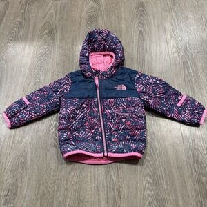 The North Face Jacket Girls 6-12M Pink ThermoBall Hooded Insulated Puffer